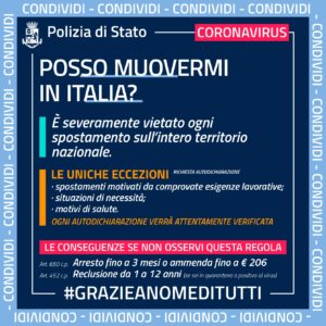 INDICAZIONI DALLA POLIZIA DI STATO PER EMERGENZA CORONAVIRUS Progetto Giovani Montecchio Maggiore