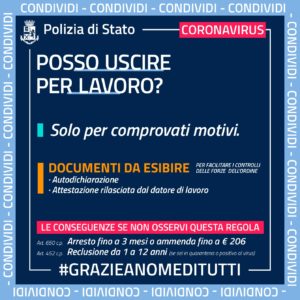 INDICAZIONI DALLA POLIZIA DI STATO PER EMERGENZA CORONAVIRUS Progetto Giovani Montecchio Maggiore