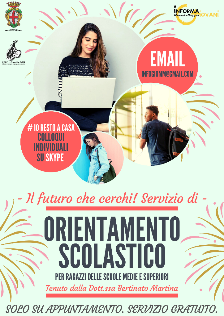 Il futuro che cerchi. Sportello di orientamento scolastico ora anche su skype Progetto Giovani Montecchio Maggiore