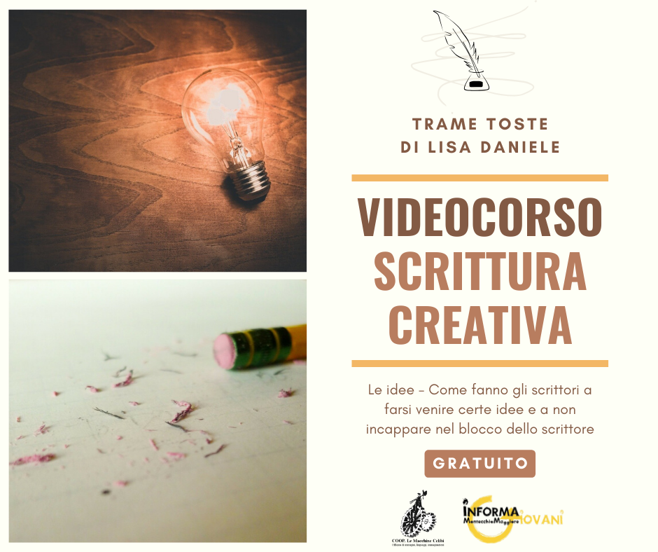 Videocorso gratuito - Scrittura Creativa - Seconda parte Progetto Giovani Montecchio Maggiore Videocorso gratuito - Scrittura Creativa - Seconda parte Progetto Giovani Montecchio Maggiore