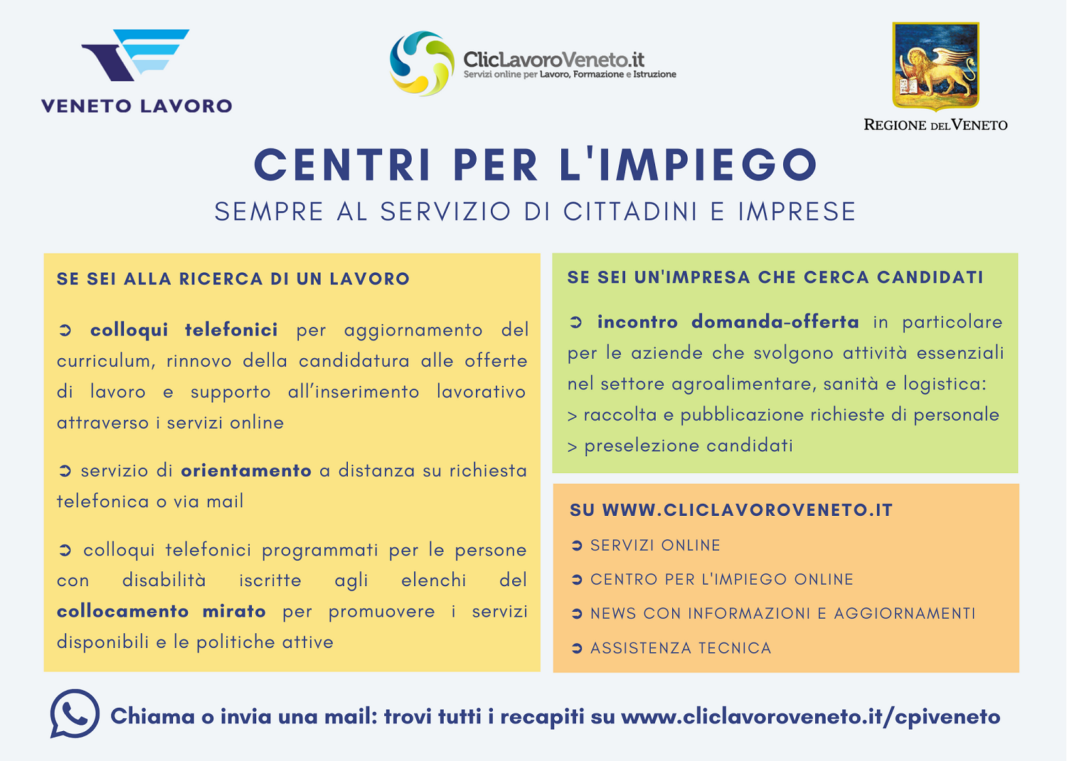Centri per l'impiego del Veneto operativi a distanza e online Progetto Giovani Montecchio Maggiore