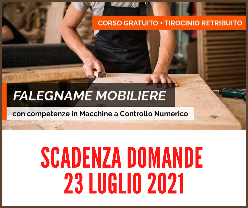 CORSO GRATUITO Work Experience Falegname Mobiliere Progetto Giovani Montecchio Maggiore