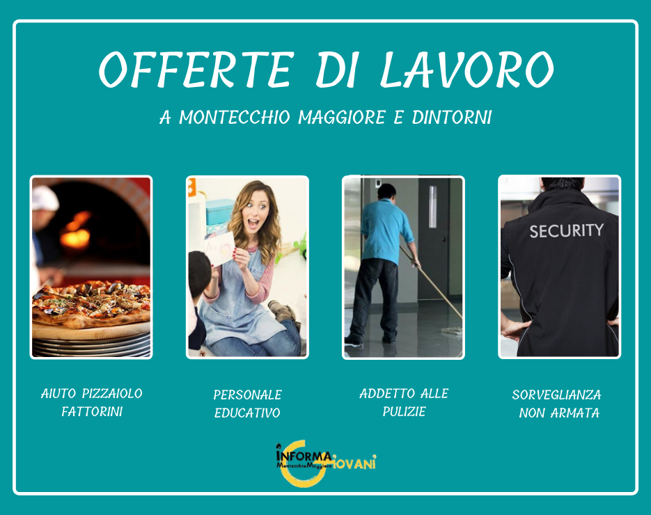 Offerte di lavoro a Montecchio Maggiore e dintorni Progetto Giovani Montecchio Maggiore