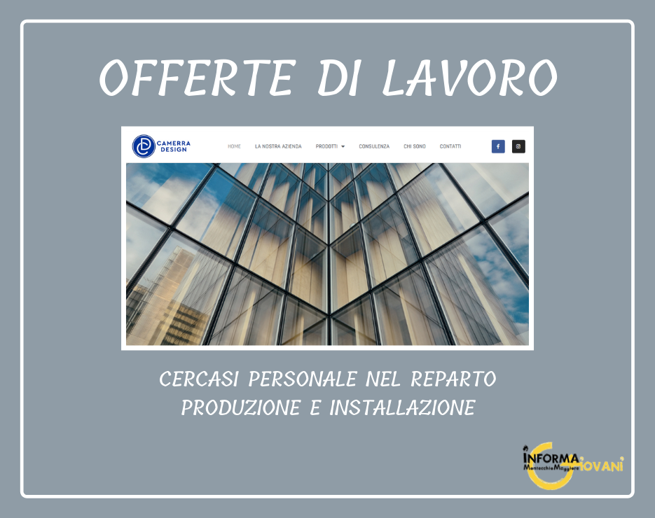 Offerta di lavoro a Montecchio Maggiore Progetto Giovani Montecchio Maggiore Offerta di lavoro a Montecchio Maggiore Progetto Giovani Montecchio Maggiore