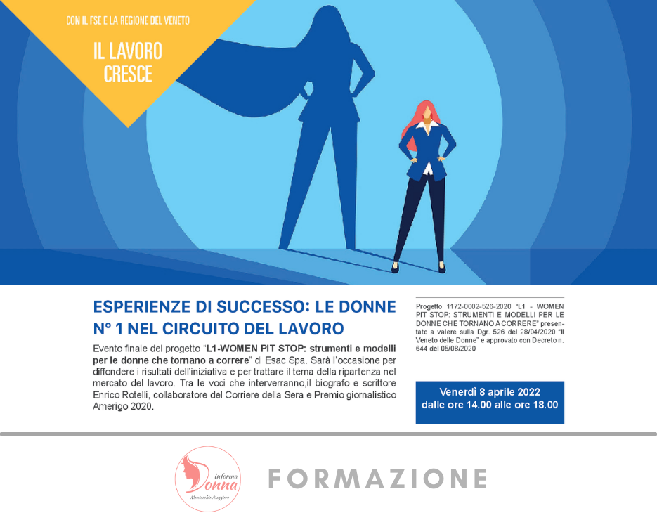 ESPERIENZE DI SUCCESSO: LE DONNE N° 1 NEL CIRCUITO DEL LAVORO Progetto Giovani Montecchio Maggiore ESPERIENZE DI SUCCESSO: LE DONNE N° 1 NEL CIRCUITO DEL LAVORO Progetto Giovani Montecchio Maggiore