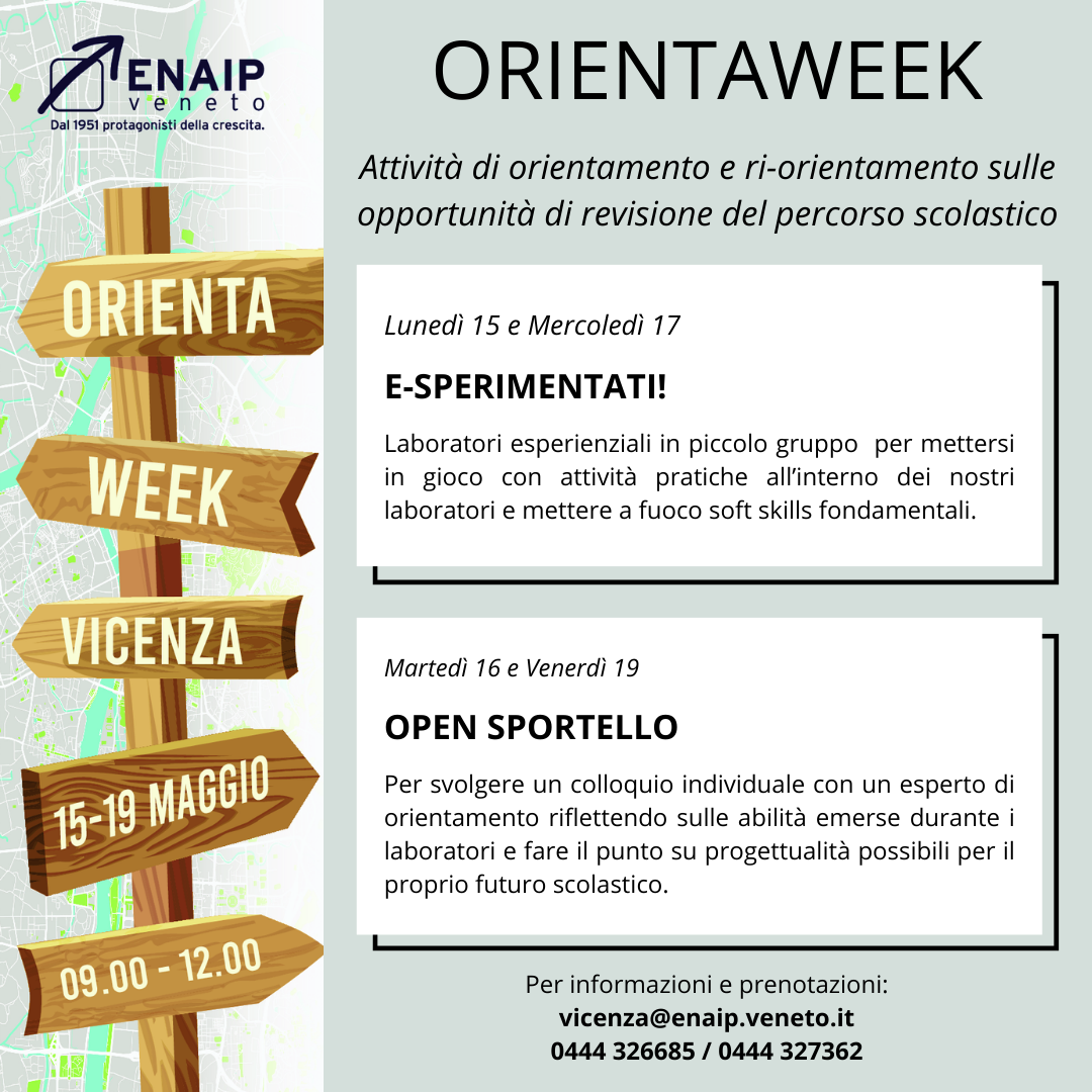 Orientaweek - Attività orientative per studenti Progetto Giovani Montecchio Maggiore