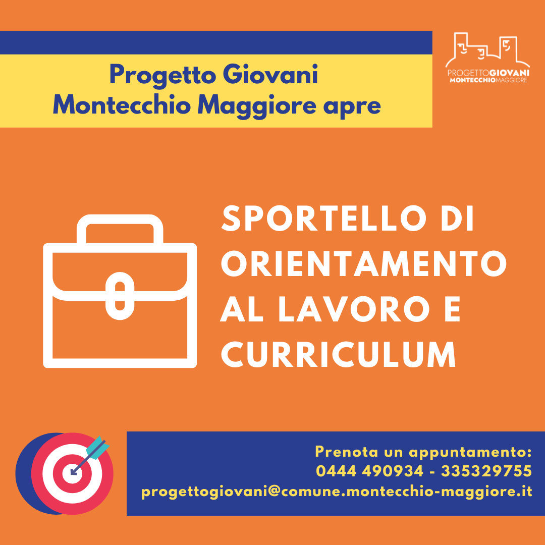 Apertura Sportello di orientamento al lavoro e curriculum Progetto Giovani Montecchio Maggiore