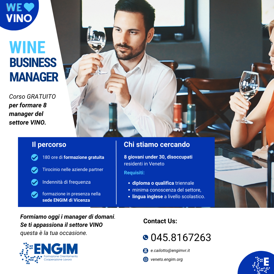 Wine Business Manager esperto nel settore vino - Work Experience Progetto Giovani Montecchio Maggiore