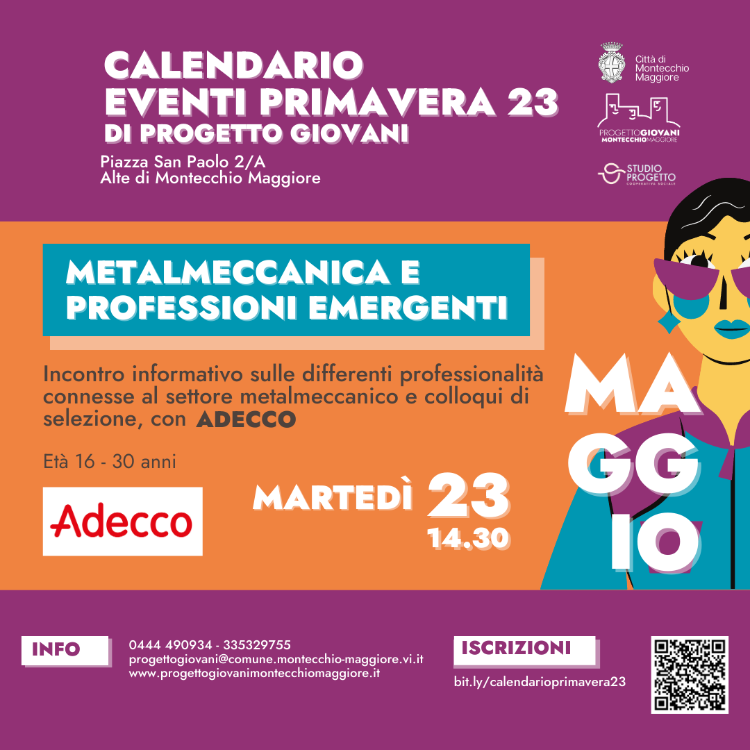 INCONTRO CON ADECCO: METALMECCANICA E PROFESSIONI EMERGENTI Progetto Giovani Montecchio Maggiore