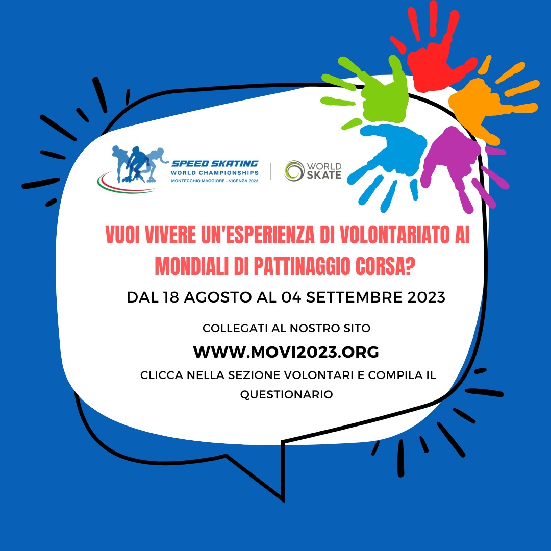 CERCASI VOLONTARI PER MONDIALI DI PATTINAGGIO A MONTECCHIO MAGGIORE Progetto Giovani Montecchio Maggiore