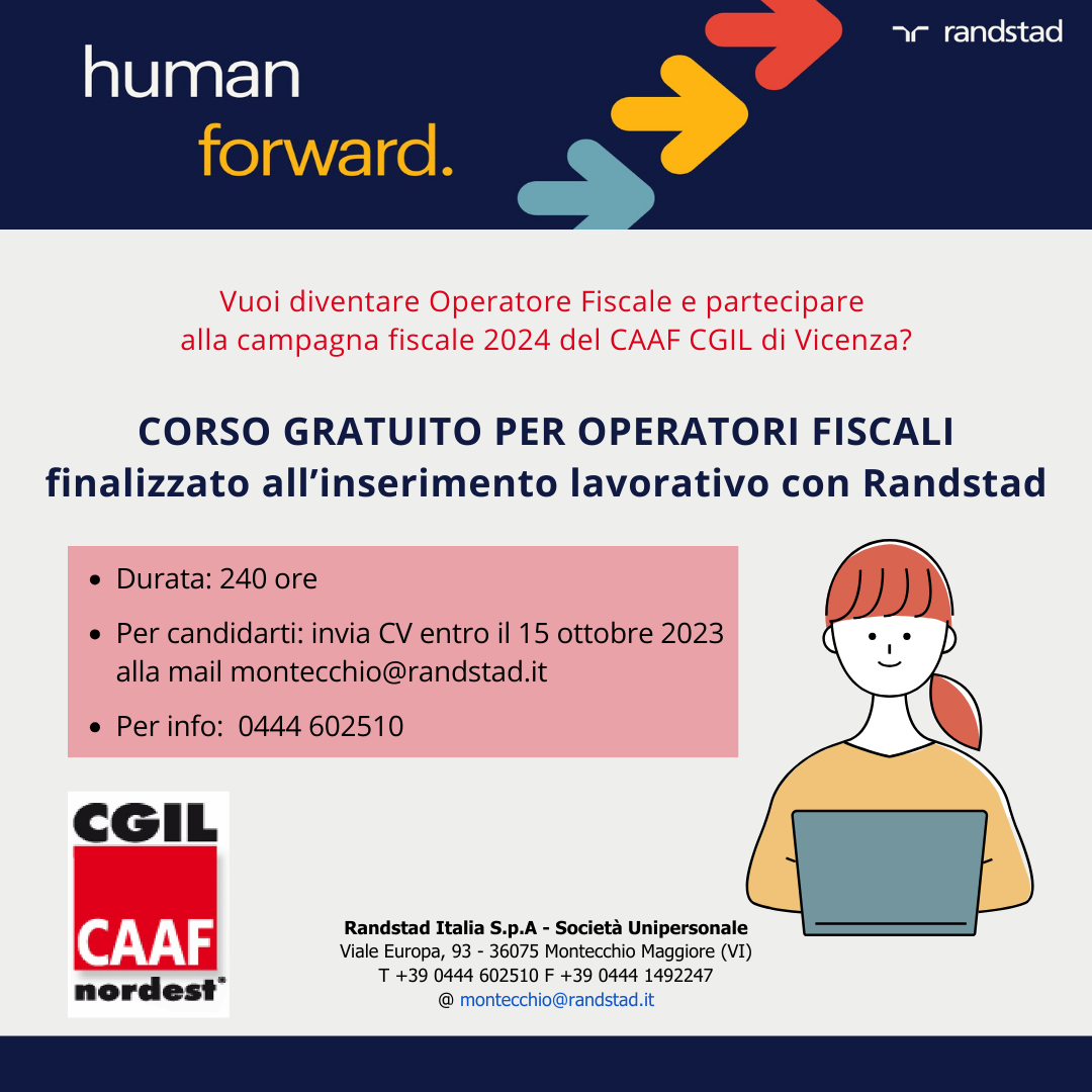 CORSO GRATUITO PER OPERATORI FISCALI Progetto Giovani Montecchio Maggiore