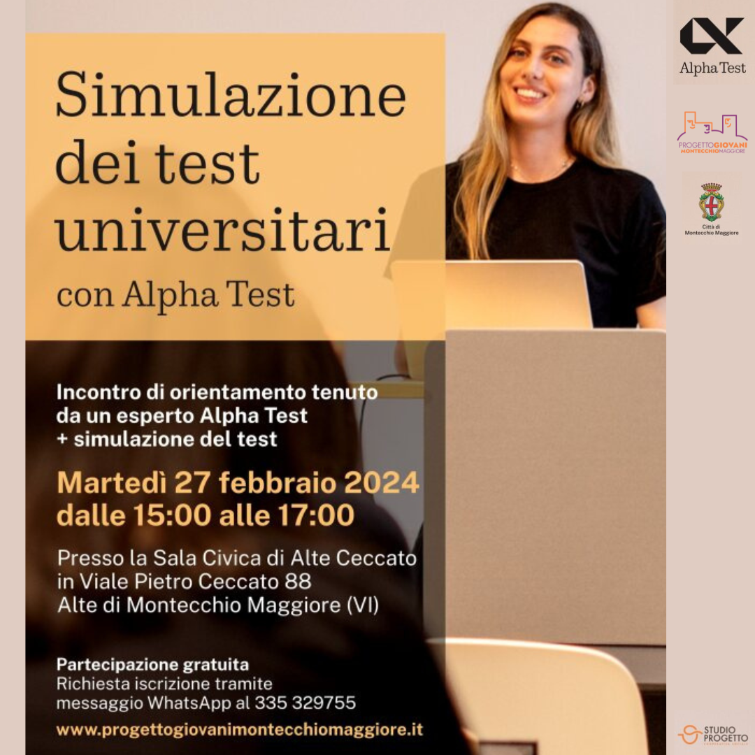 Simulazione test di ammissione universitari con Alpha Test Progetto Giovani Montecchio Maggiore