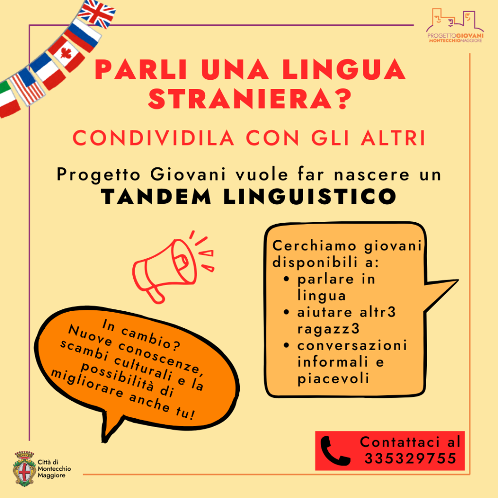 CERCASI VOLONTARI PER TANDEM LINGUISTICI